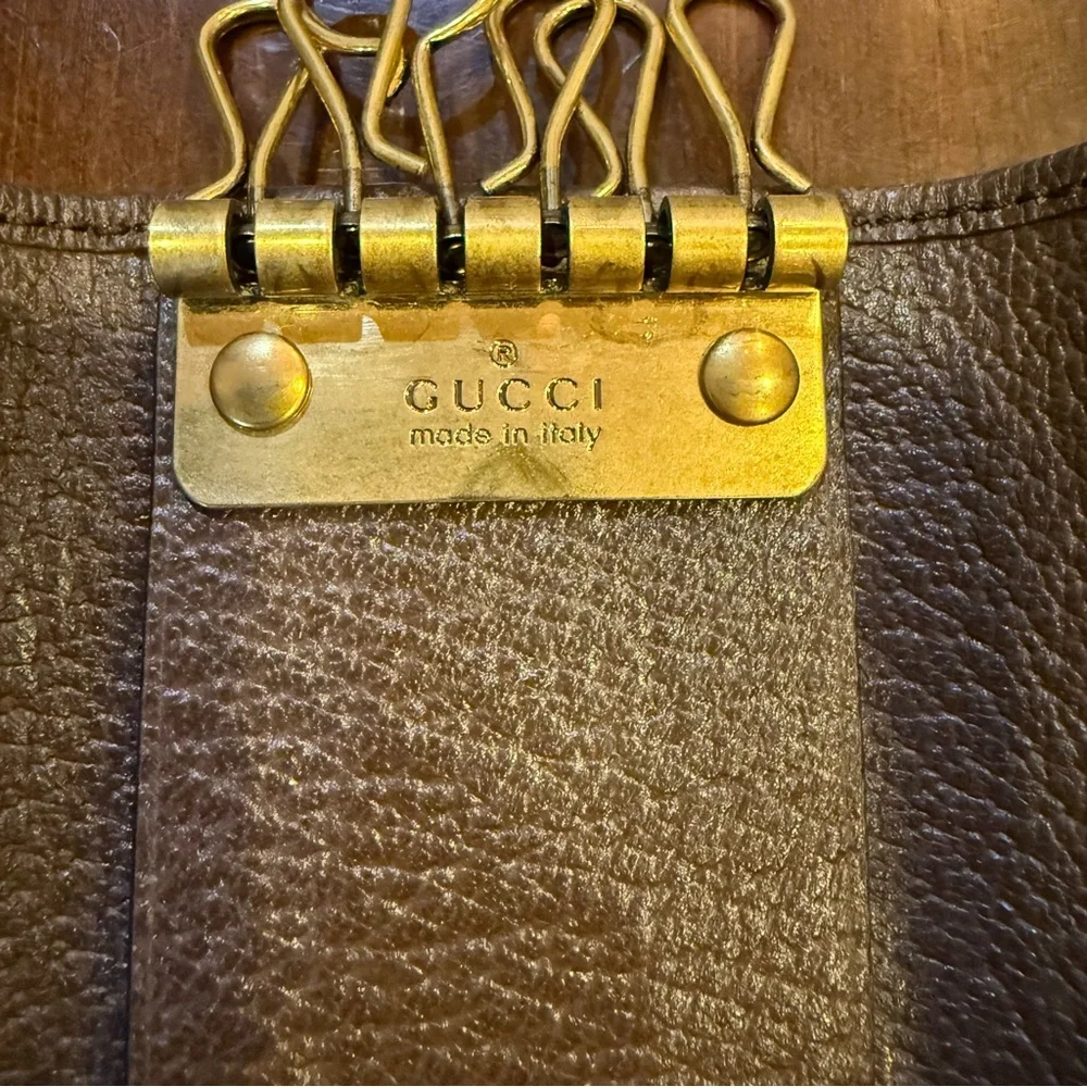 Gucci Ophidia Key Case in Iconic GG Supreme Canvas and Leather Trim